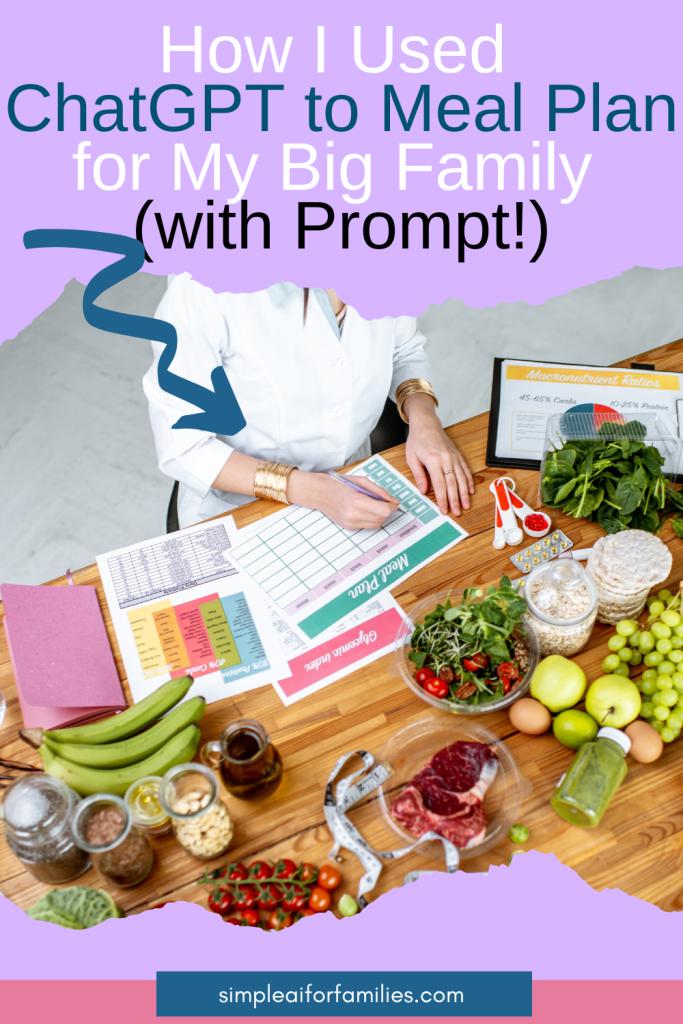 Meal plan with ChatGPT! Learn how ChatGPT helped me plan quick, easy meals in minutes, even with a sick family of six!